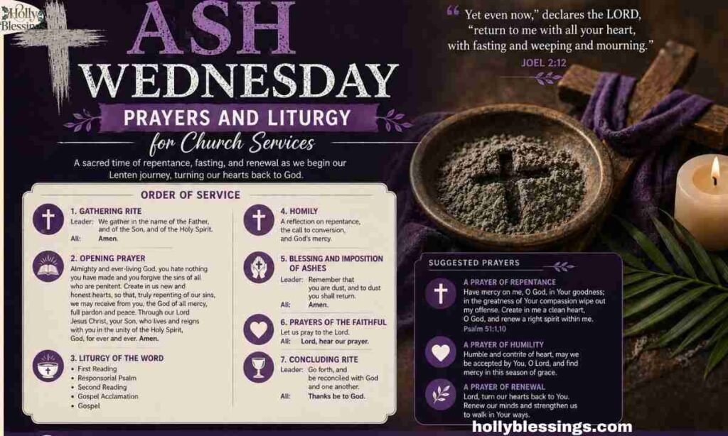 Ash Wednesday Prayers and Liturgy for Church Services