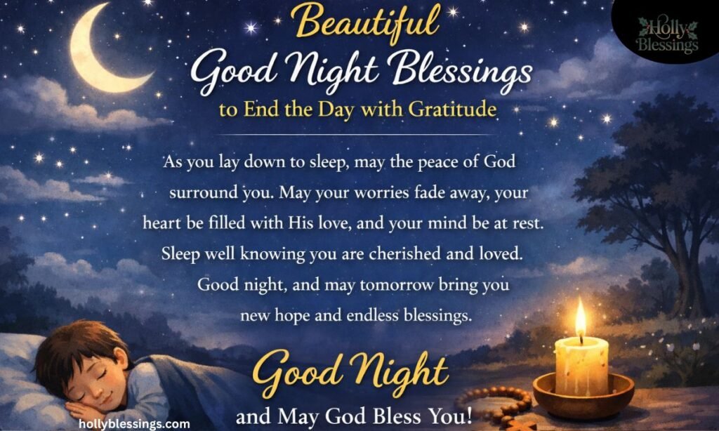 Beautiful Good Night Blessings to End the Day with Gratitude