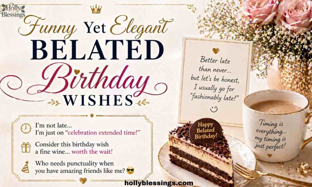 Funny Yet Elegant Belated Birthday Wishes