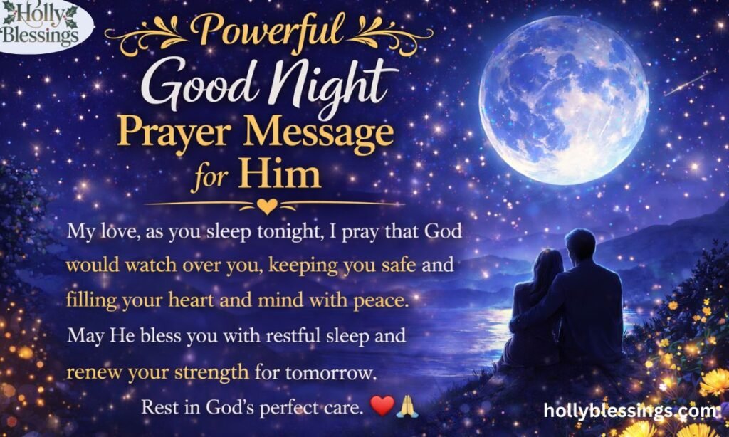 Powerful Good Night Prayer Message for Him