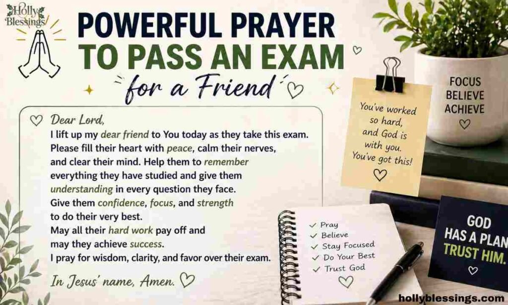 Powerful Prayer to Pass an Exam for a Friend