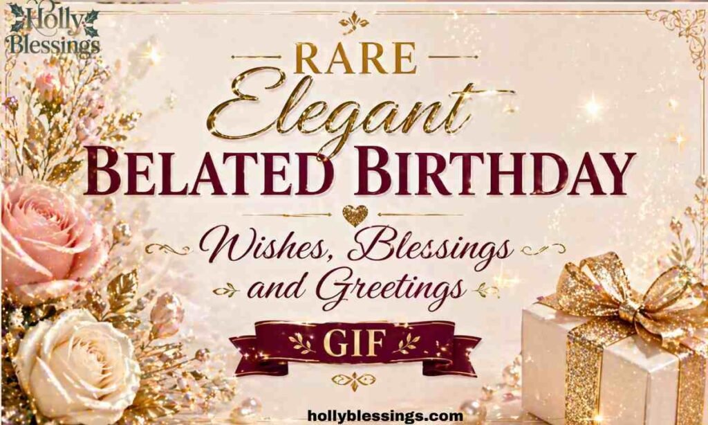 Rare Elegant Belated Birthday Wishes Blessings and Greetings GIF