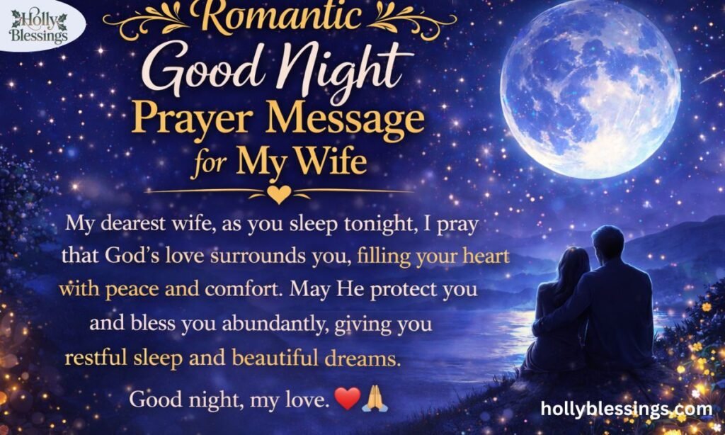 Romantic Good Night Prayer Message for My Wife