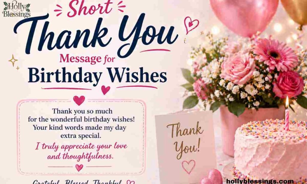 Short Thank You Message for Birthday Wishes