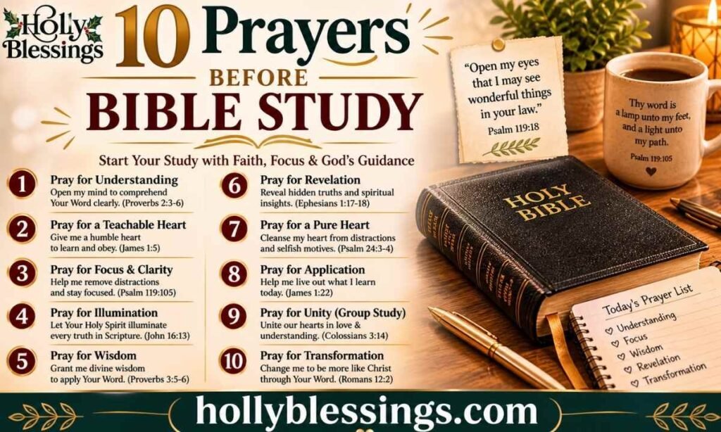 10 Prayers Before Bible Study