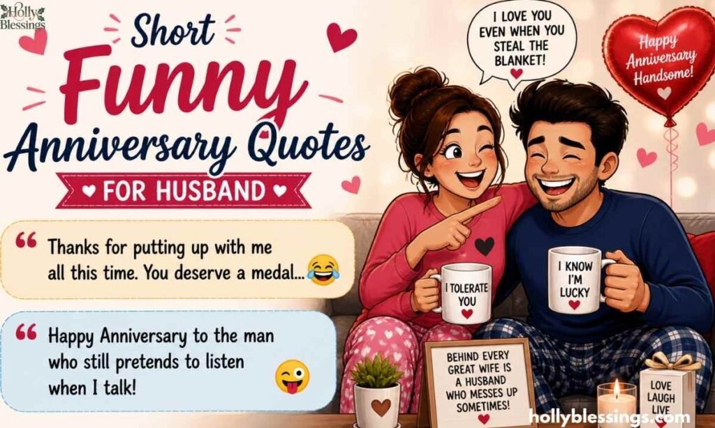 Short Funny Anniversary Quotes for Husband