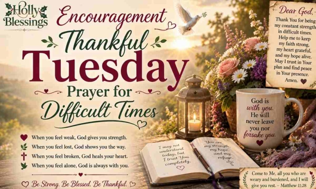 Encouragement Thankful Tuesday Prayer for Difficult Times