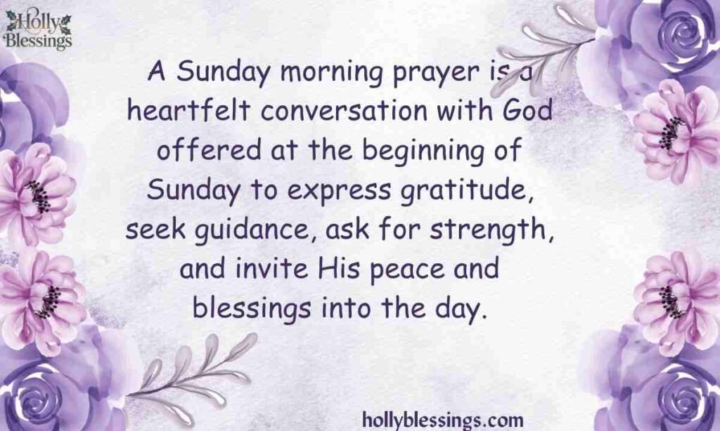 What Is a Sunday Morning Prayer